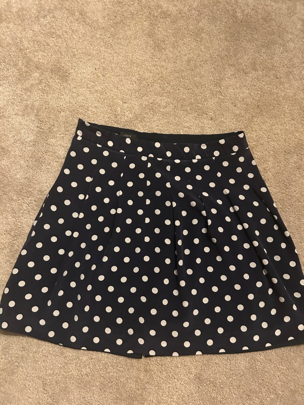⚓️J. Crew Polka Dot Navy Pleated Navy/White Polka Dot skirt